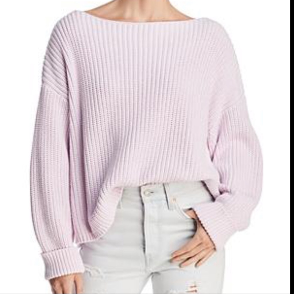 French connection Millie mozart cotton boatneck sweater lavender size S